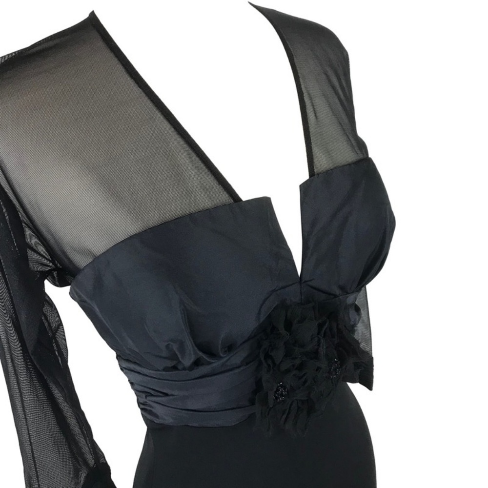 Nicole Bakti Black Maxi Dress Medium 3/4 Sleeves - Picture 5 of 8